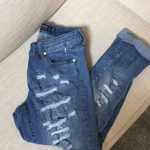 Torrid medium wash boyfriend distressed jeans